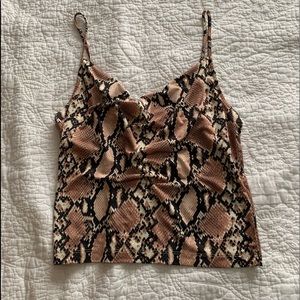 Snake print UO cowl neck top